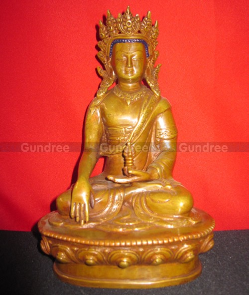 Crown Buddha Metal Statue