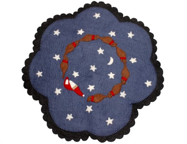 Handmade Blue Star Felt Mat